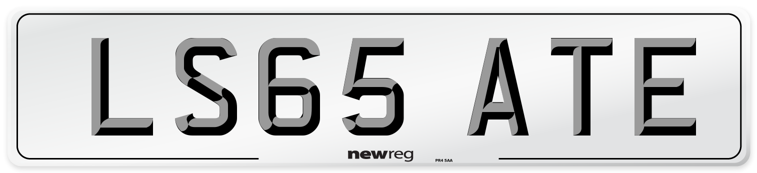 LS65 ATE Number Plate from New Reg